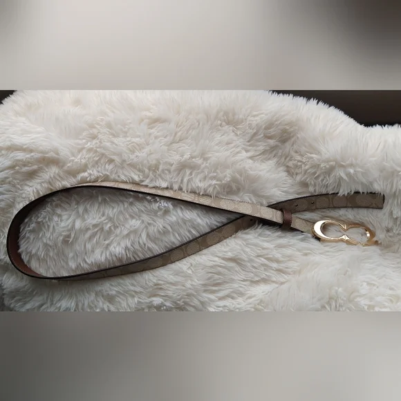 Coach-Elegant Gold and Tan Women's Belt - Picture 10 of 11